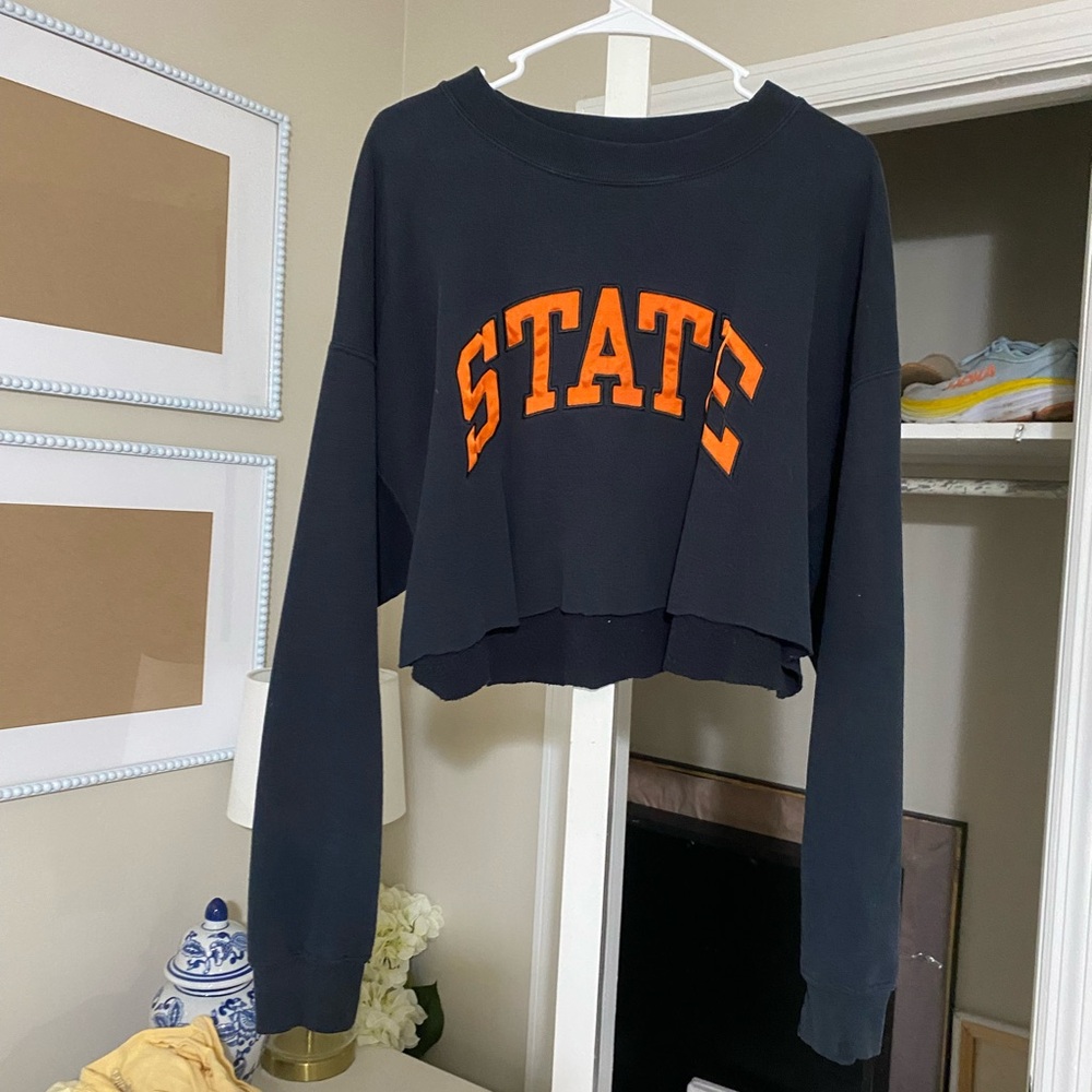 Black OKSTATE Cropped Sweatshirt